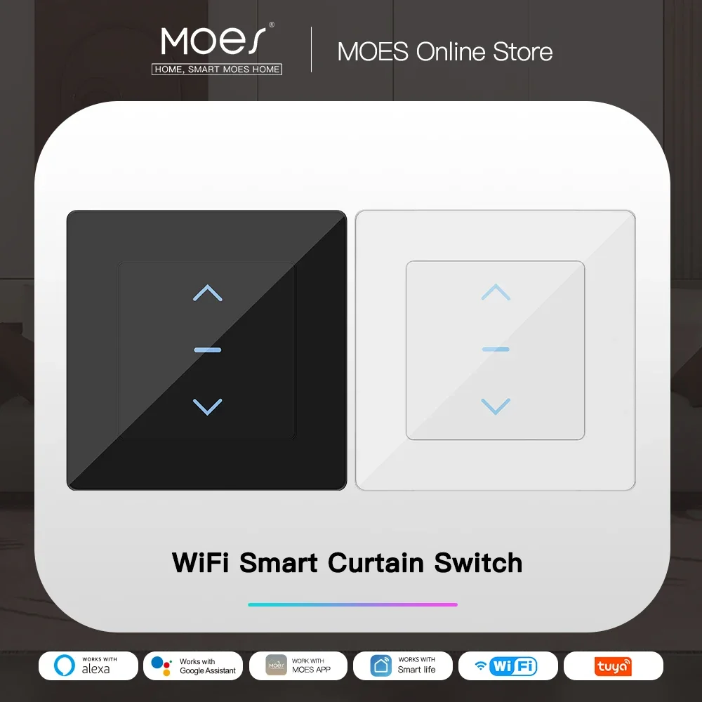 Smart Home Blinds - MOES Touch Design WiFi Smart Gordijnschakelaar