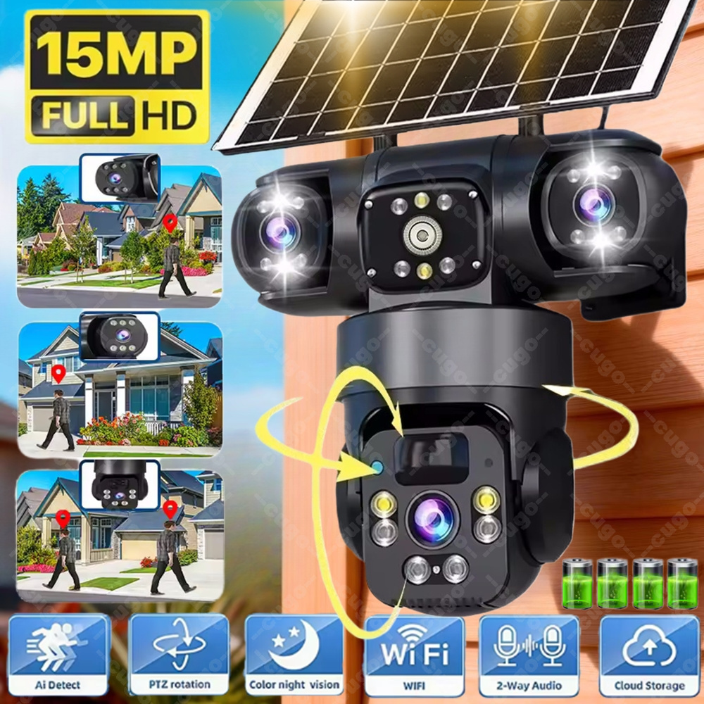 Smart Home Camera Ezviz - V380 3-scherms 3-lens WIFI camera met