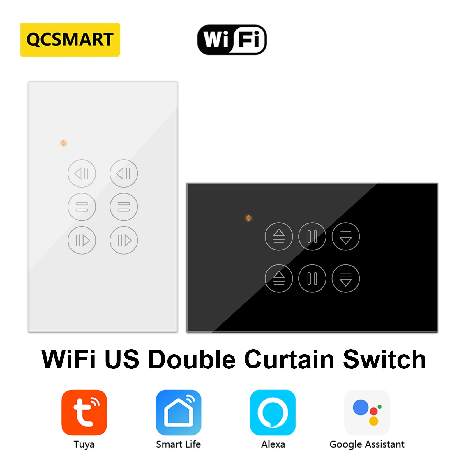 Smart Home Blinds - QCSMART WiFi Dubbel Gordijn US Schakelaar