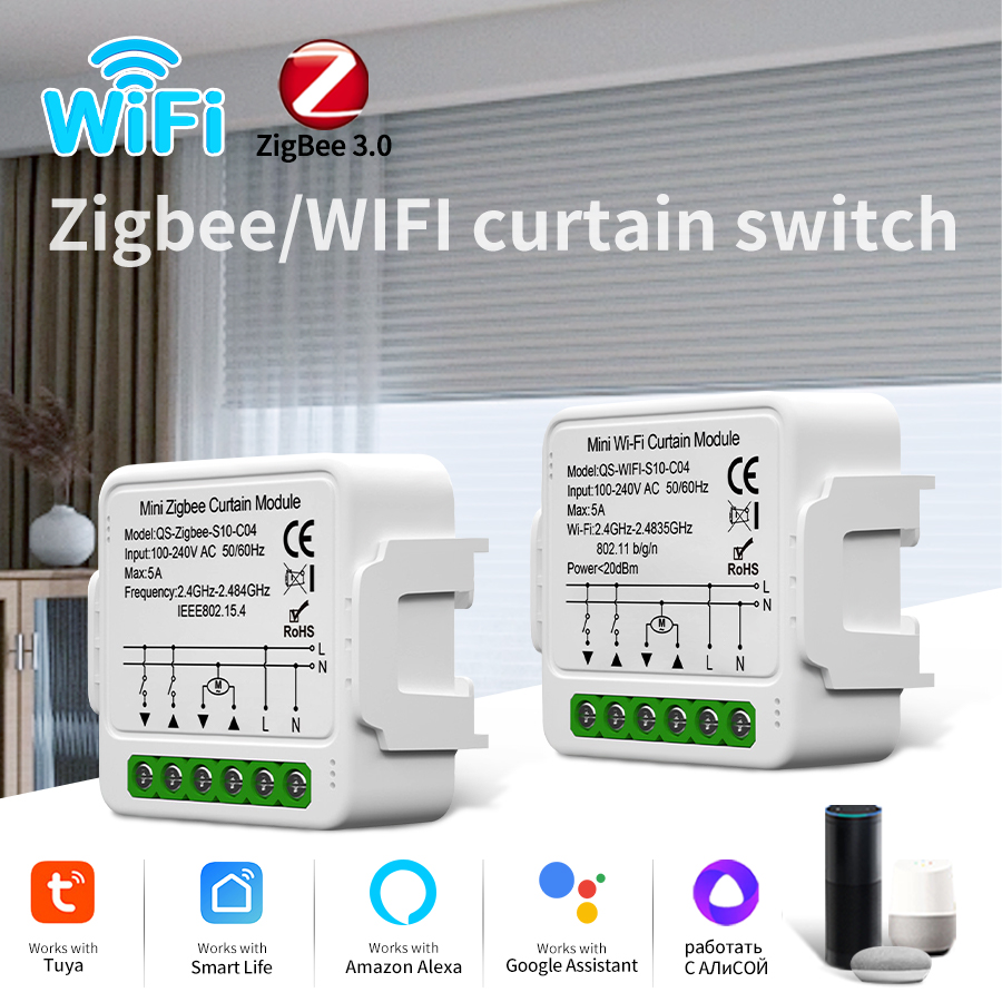 Smart Home Blinds - Tuya Smart ZigBee/WiFi Gordijnschakelaarmodule Rolgordijnen Sluitermotor