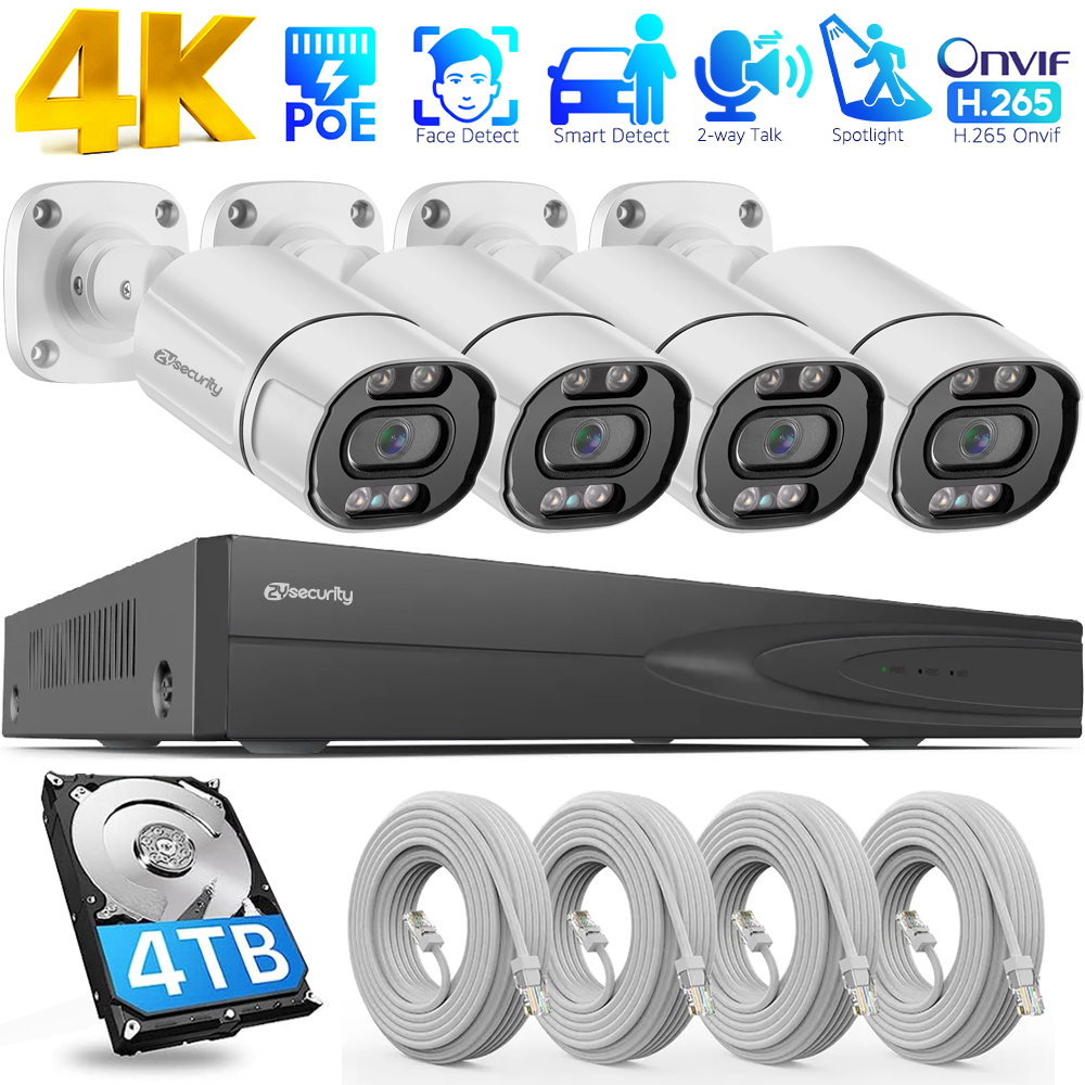 Smart Home Kits - 4K PoE beveiliging camerasysteem 4CH PoE
