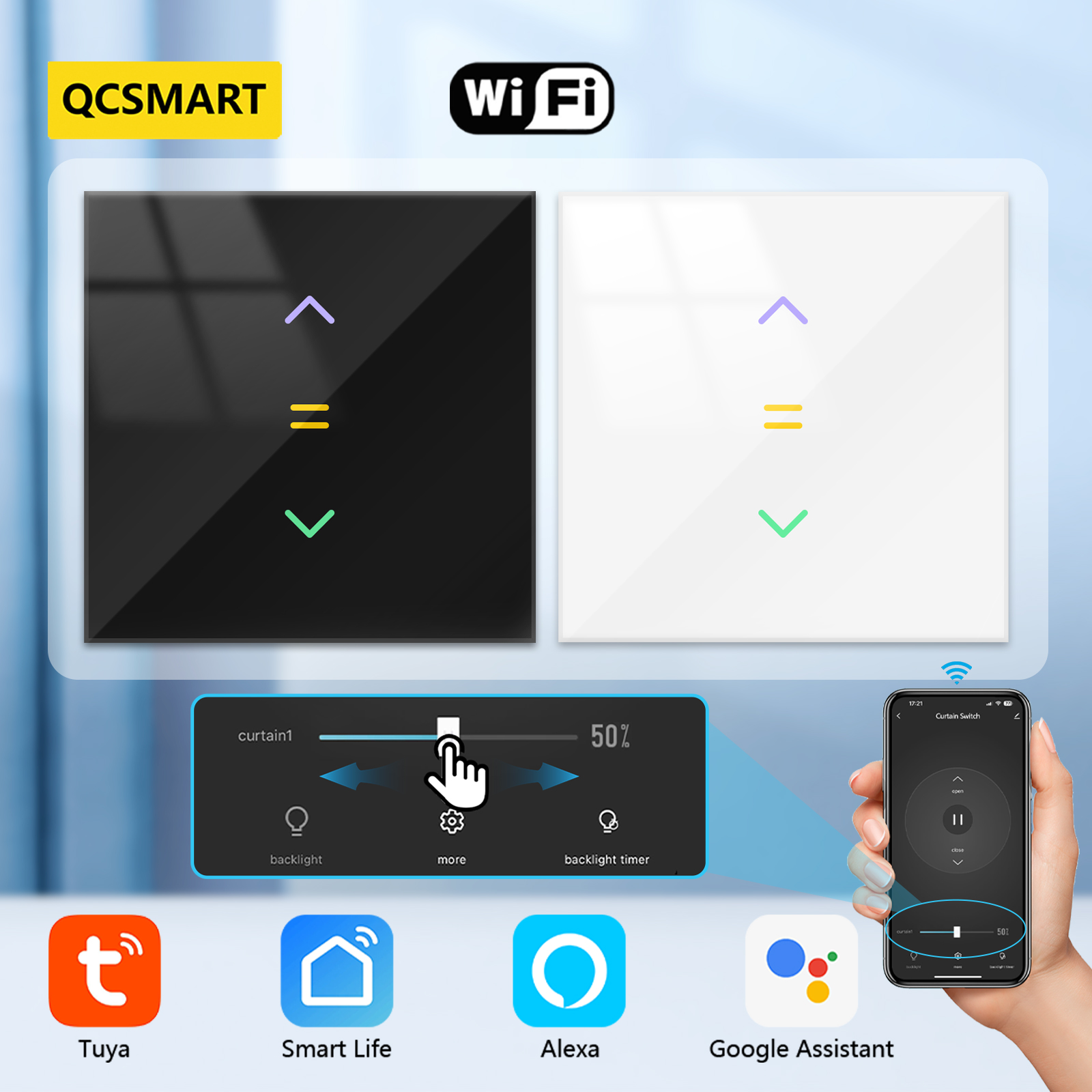 Smart Home Windows App - Qcsmart Tuya Smart Life App Gordijngordijnen