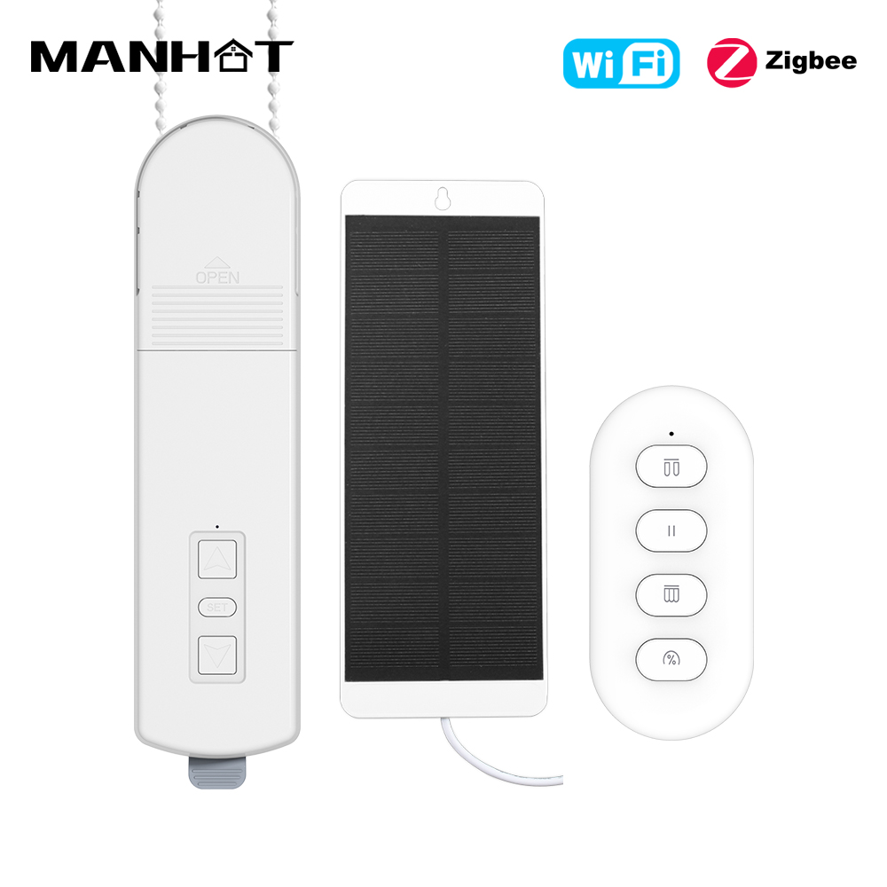 Smart Home Blinds - MANHOT WiFi/Zigbee slimme rolgordijnmotor met zonnepaneel,
