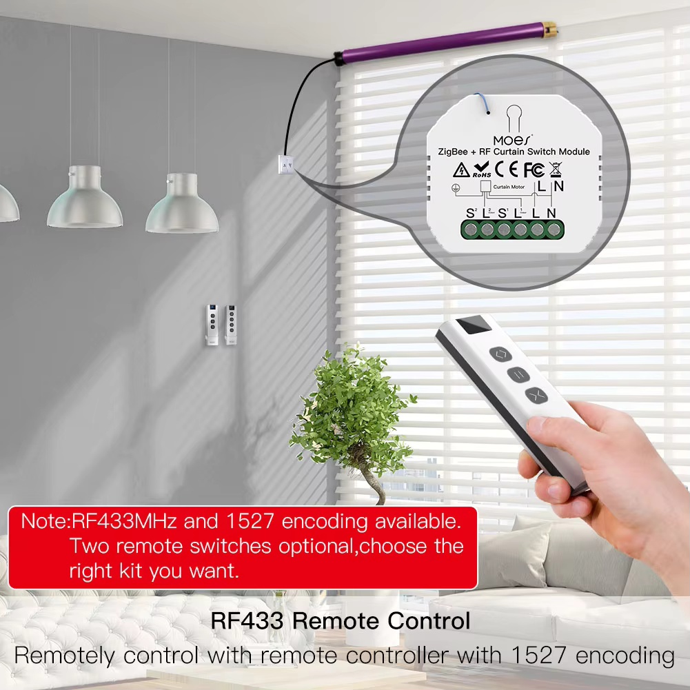 MOES ZigBee Smart RF433 Gordij - Smart Home Blinds recensie en prijs