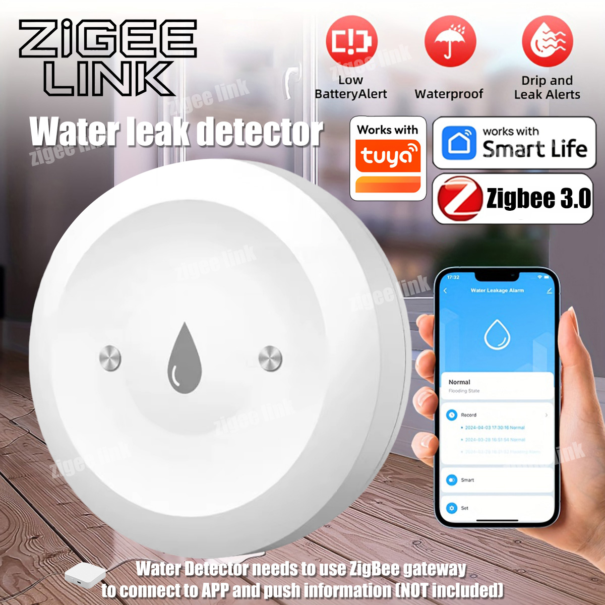 ZigBee 3.0 Watersensor Slimme  - Smart Home Zentrale recensie en prijs